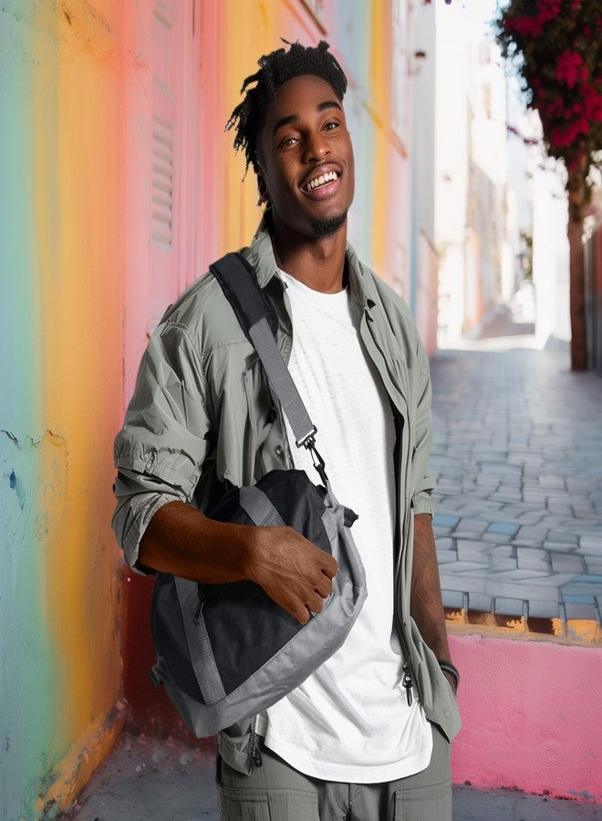 داليكس حقيبة داليكس صغيرة مقاس 14 بوصة، حقيبة سفر رياضية ثنائية اللون باللونين الأسود والرمادي - Image 3